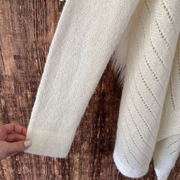 Lou & Grey | Waterfall Front Cream Cardigan M - Picture 2 of 5